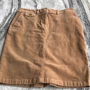 L.L Bean Classic Fit Stretch Corduroy Chino Style  Skirt Womens 10P